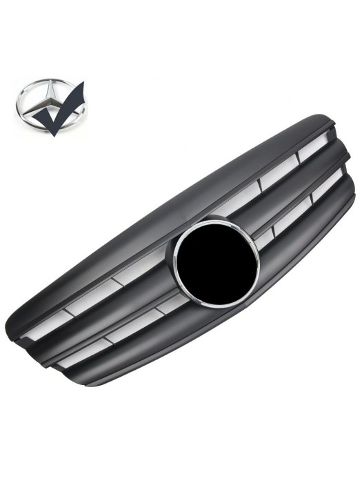 Maska Mercedes Benz S W221 (2005-2009) černá matná + chrom znak